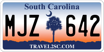 SC license plate MJZ642