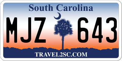 SC license plate MJZ643