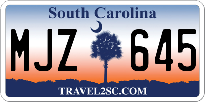 SC license plate MJZ645