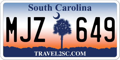 SC license plate MJZ649