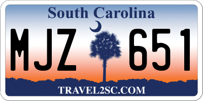 SC license plate MJZ651