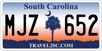 SC license plate MJZ652