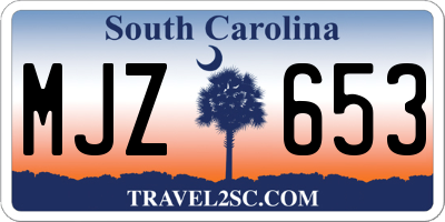 SC license plate MJZ653