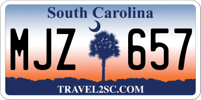 SC license plate MJZ657