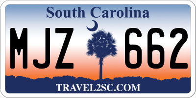SC license plate MJZ662