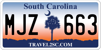 SC license plate MJZ663