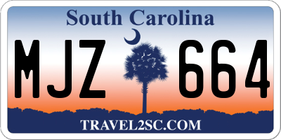 SC license plate MJZ664