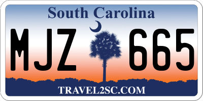 SC license plate MJZ665