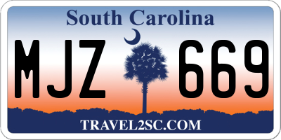 SC license plate MJZ669