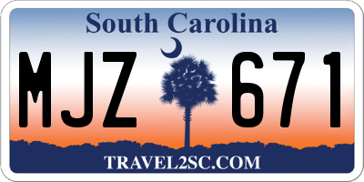 SC license plate MJZ671