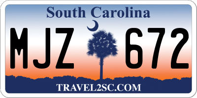 SC license plate MJZ672