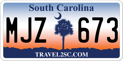 SC license plate MJZ673