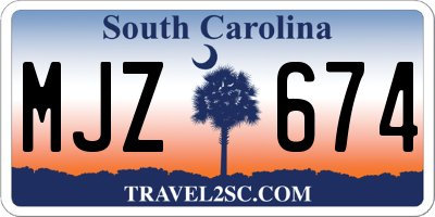 SC license plate MJZ674