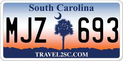 SC license plate MJZ693