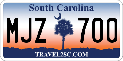 SC license plate MJZ700