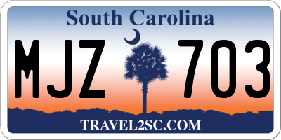 SC license plate MJZ703