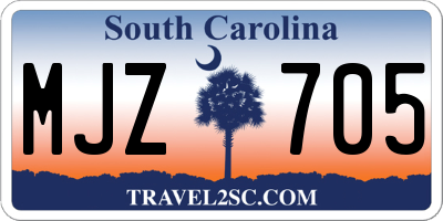 SC license plate MJZ705