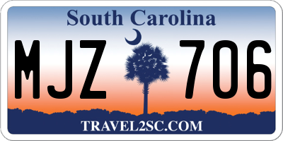 SC license plate MJZ706