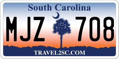 SC license plate MJZ708