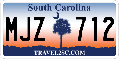 SC license plate MJZ712