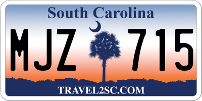 SC license plate MJZ715