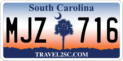 SC license plate MJZ716