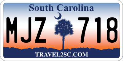 SC license plate MJZ718