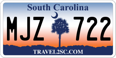 SC license plate MJZ722
