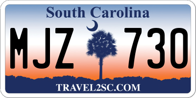 SC license plate MJZ730