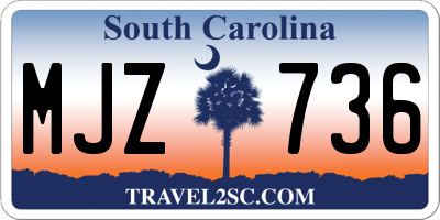 SC license plate MJZ736
