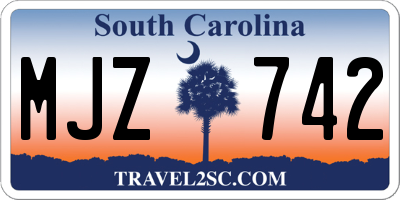 SC license plate MJZ742