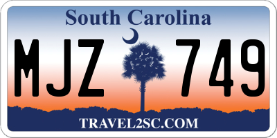 SC license plate MJZ749