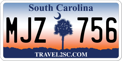 SC license plate MJZ756