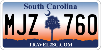 SC license plate MJZ760