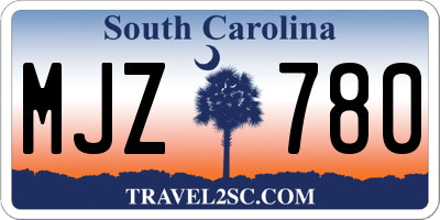 SC license plate MJZ780
