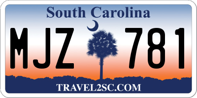SC license plate MJZ781