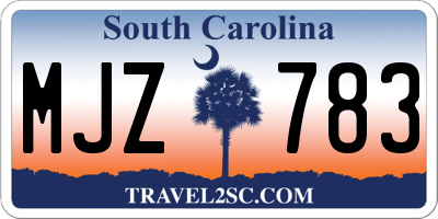 SC license plate MJZ783