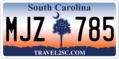 SC license plate MJZ785