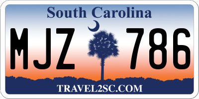 SC license plate MJZ786