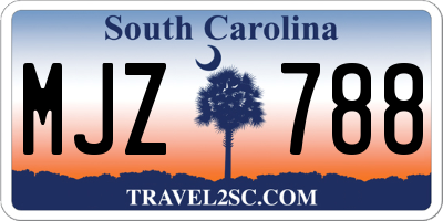 SC license plate MJZ788