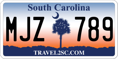 SC license plate MJZ789