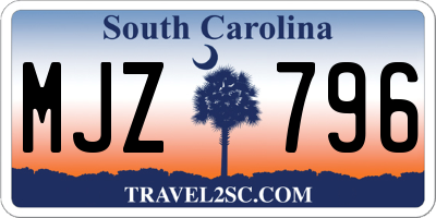 SC license plate MJZ796