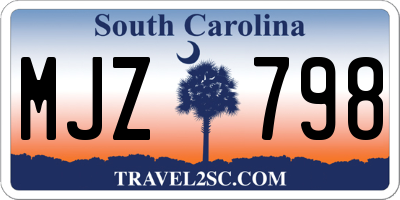SC license plate MJZ798
