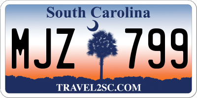 SC license plate MJZ799