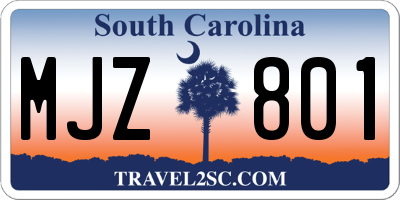 SC license plate MJZ801