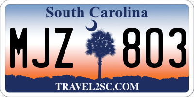 SC license plate MJZ803