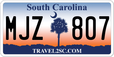 SC license plate MJZ807