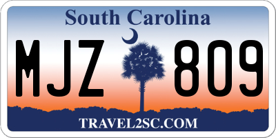 SC license plate MJZ809