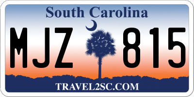 SC license plate MJZ815