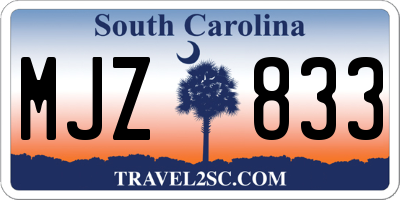 SC license plate MJZ833